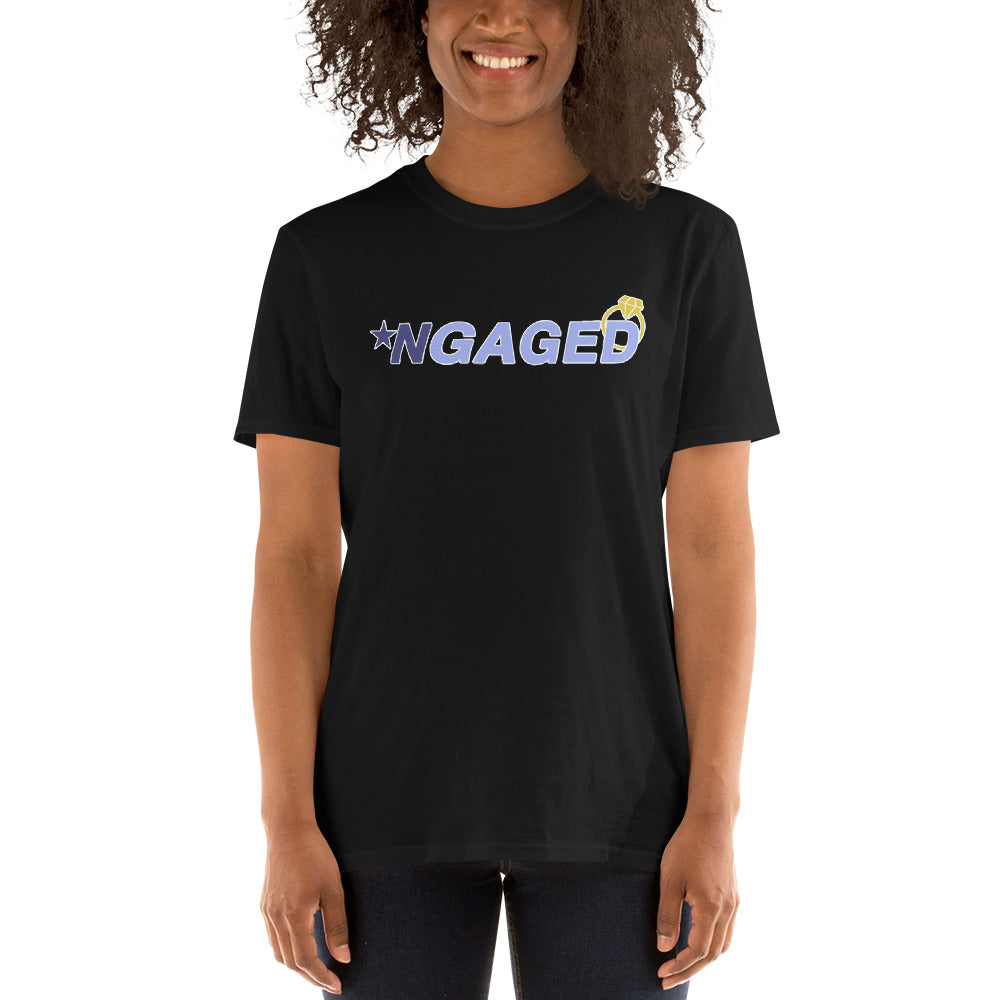 Custom NGAGED Engaged Bride Bachelorette Retro Graphic Short-Sleeve Unisex T-Shirt