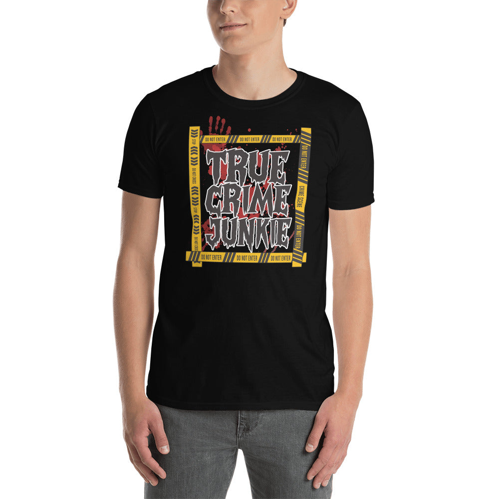 Custom True Crime Junkie Retro Graphic Short-Sleeve Unisex T-Shirt