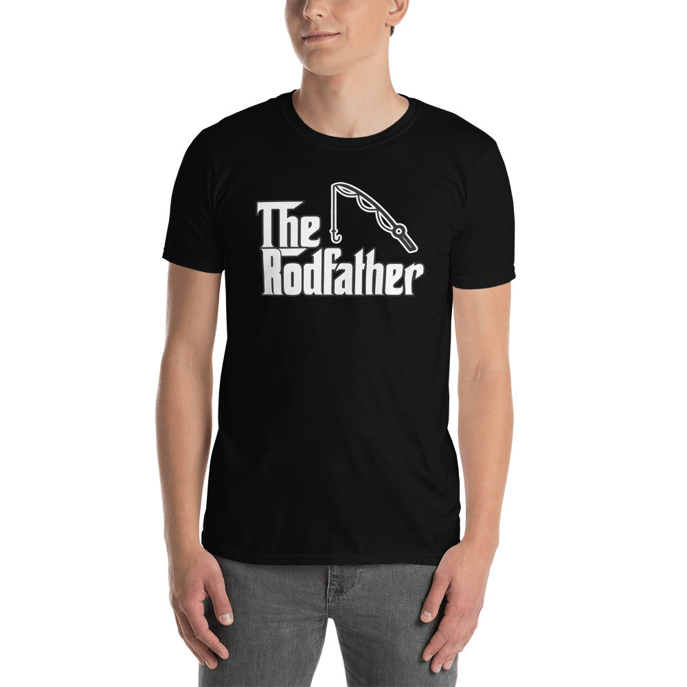 Custom The Rodfather Godfather Fishing Retro Graphic Short-Sleeve Unisex T-Shirt