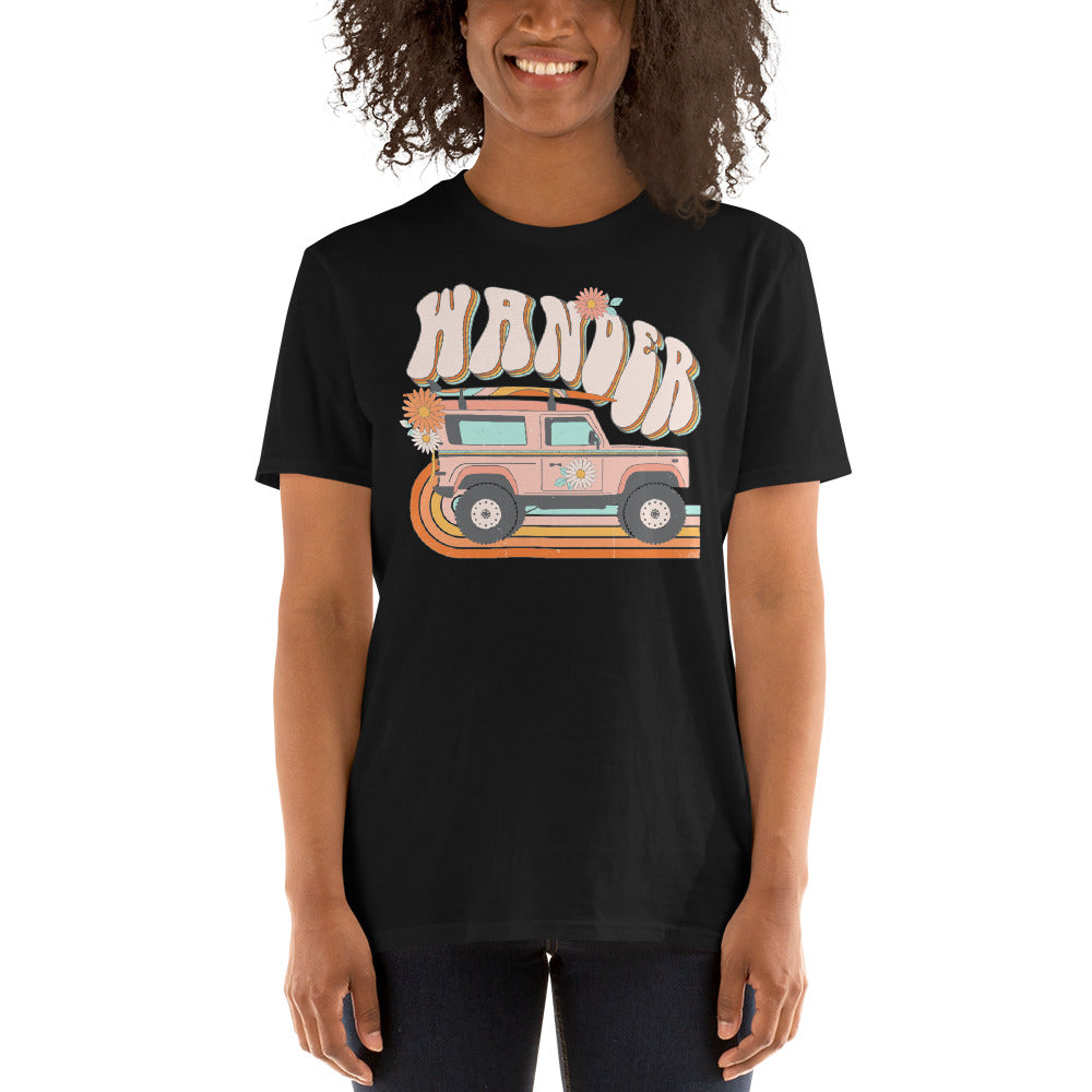 Custom Wander Jeep Surf Retro Graphic Short-Sleeve Unisex T-Shirt