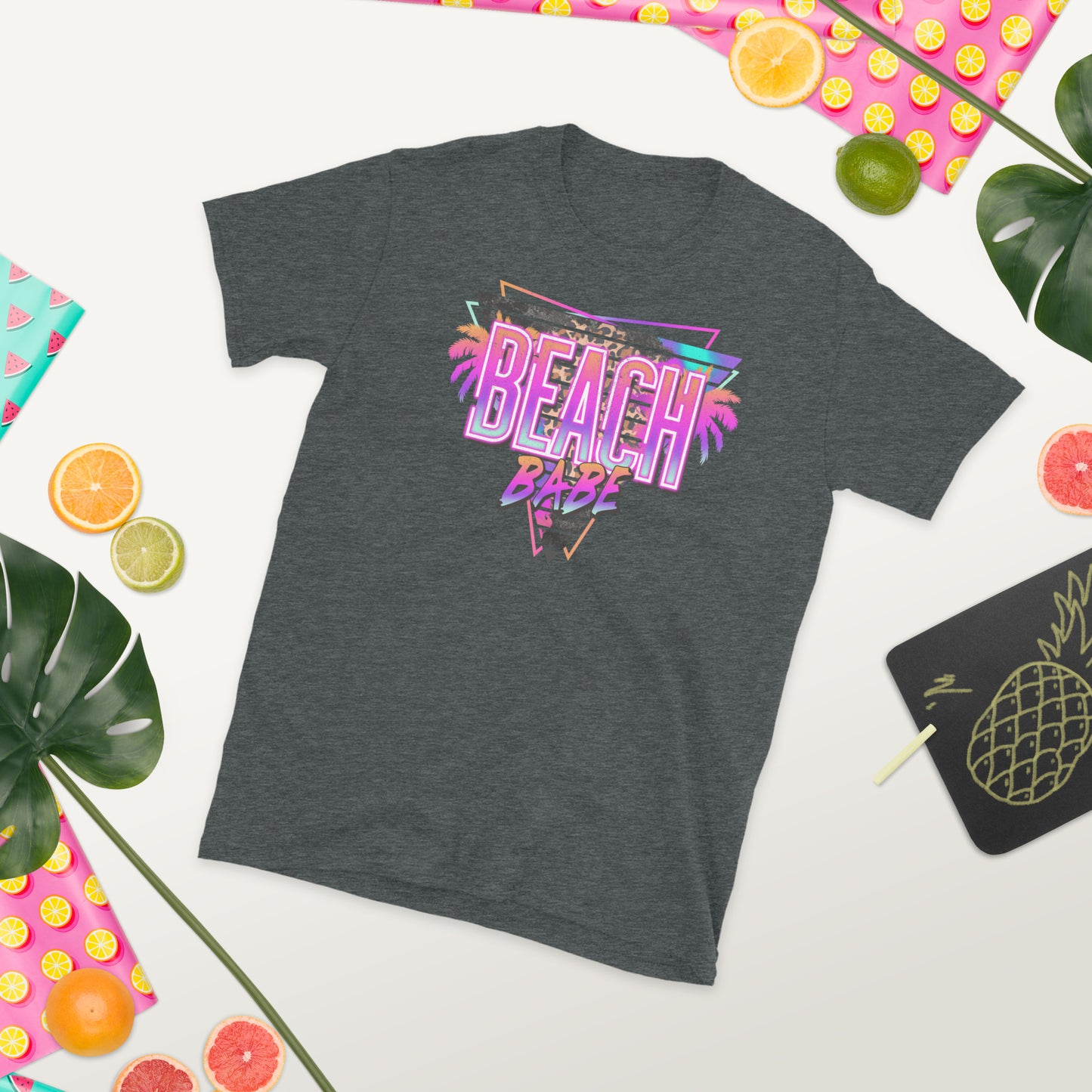 Custom Beach Babe Tropical Retro Graphic Short-Sleeve Unisex T-Shirt