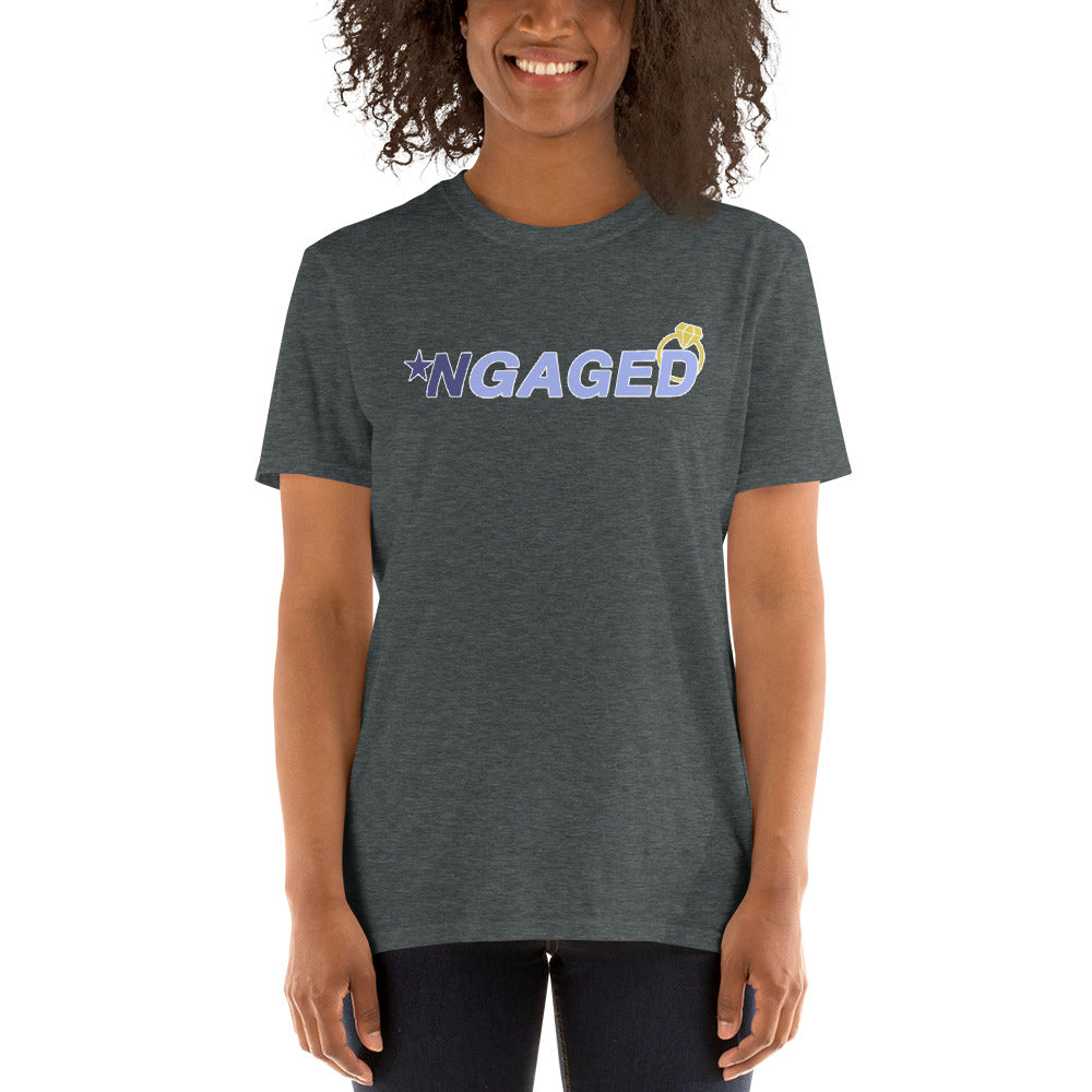 Custom NGAGED Engaged Bride Bachelorette Retro Graphic Short-Sleeve Unisex T-Shirt