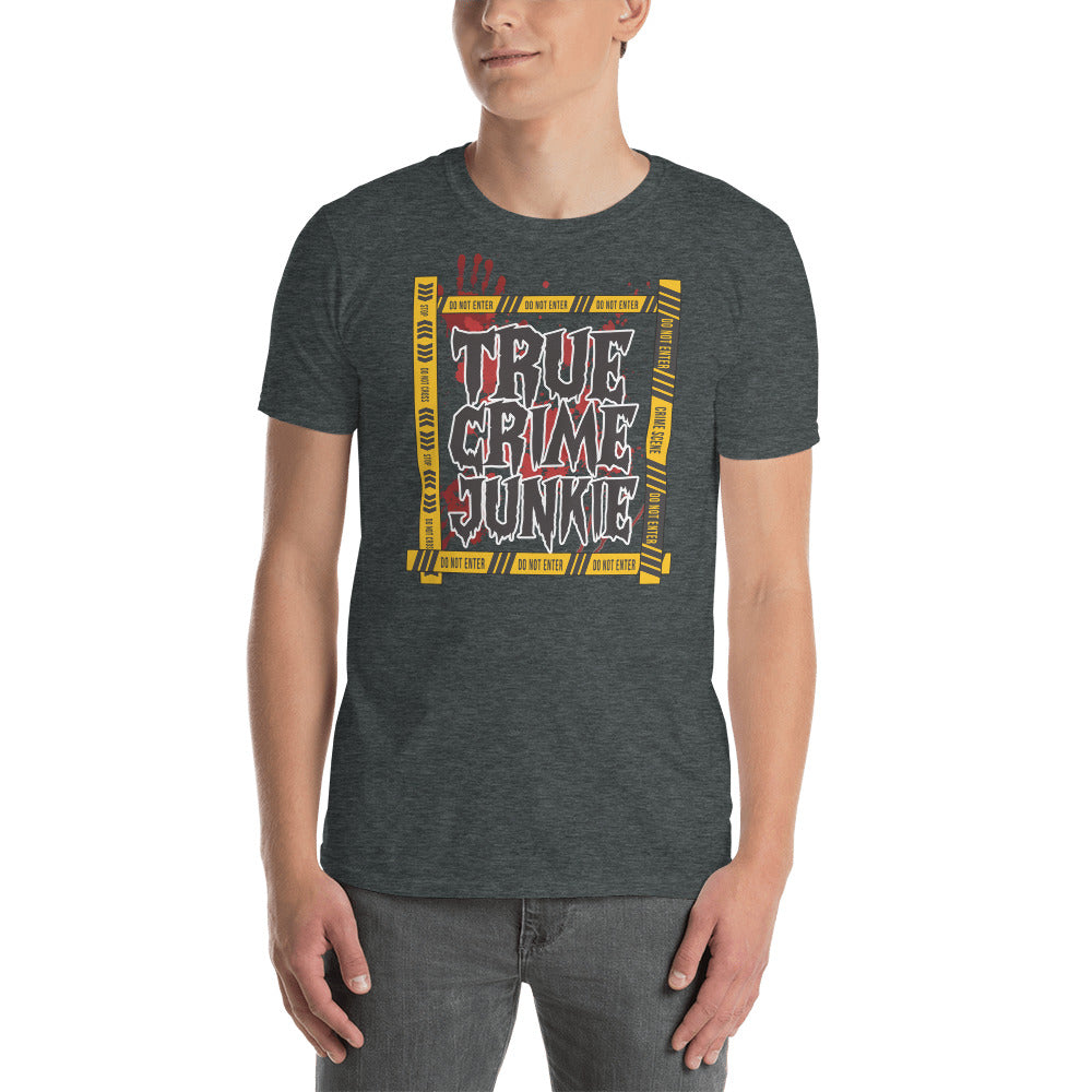 Custom True Crime Junkie Retro Graphic Short-Sleeve Unisex T-Shirt