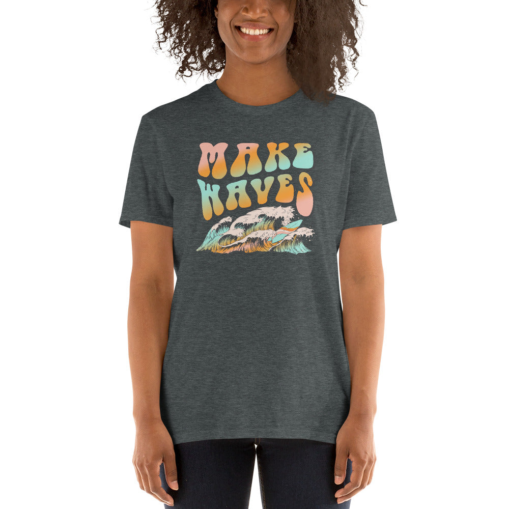 Custom Make Waves Retro Graphic Short-Sleeve Unisex T-Shirt