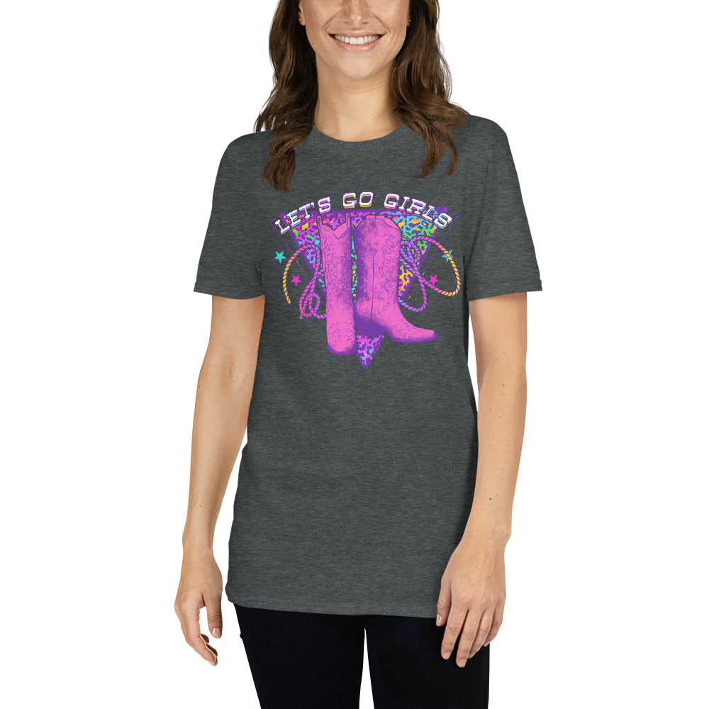 Custom Let's Go Girls Cowboy Boots Shania Country Retro Graphic Short-Sleeve Unisex T-Shirt