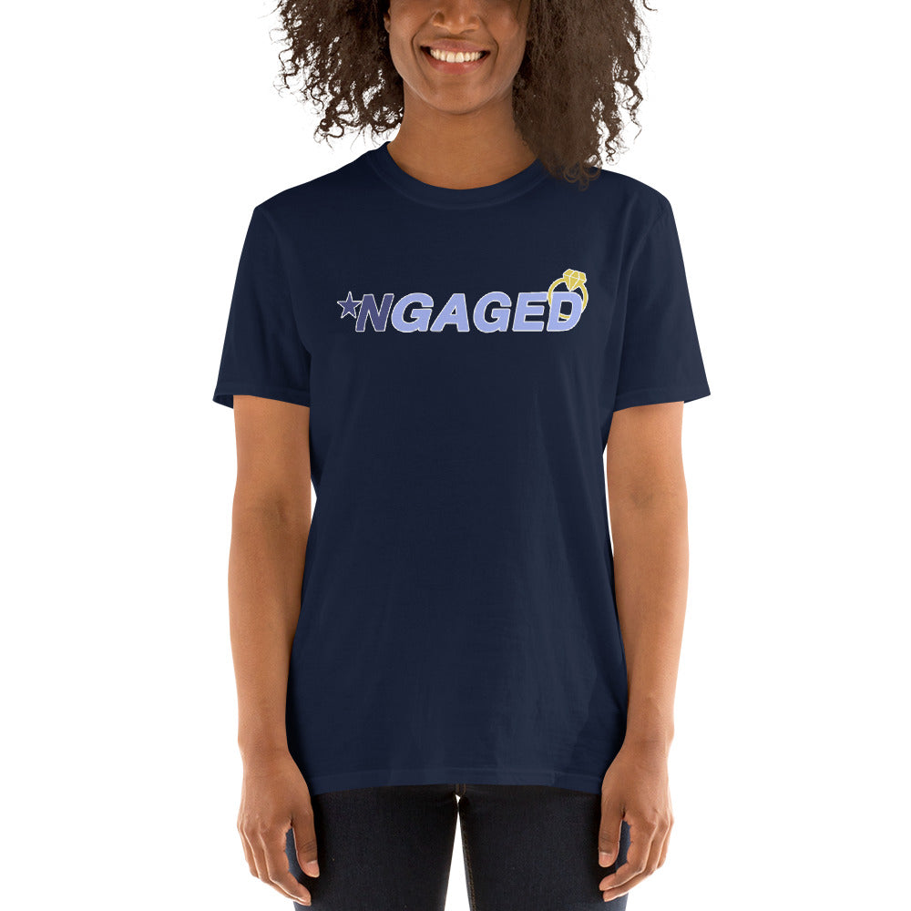 Custom NGAGED Engaged Bride Bachelorette Retro Graphic Short-Sleeve Unisex T-Shirt