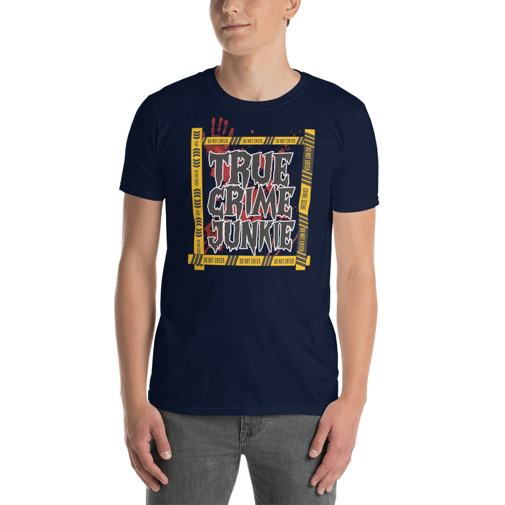 Custom True Crime Junkie Retro Graphic Short-Sleeve Unisex T-Shirt