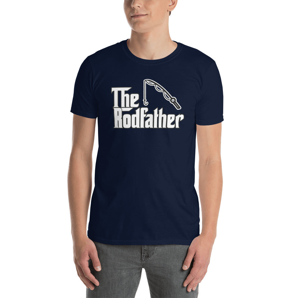 Custom The Rodfather Godfather Fishing Retro Graphic Short-Sleeve Unisex T-Shirt
