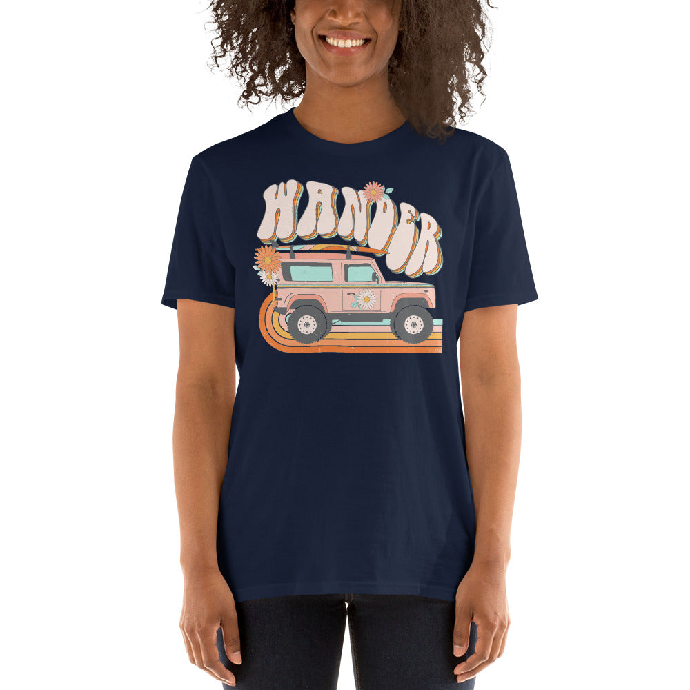 Custom Wander Jeep Surf Retro Graphic Short-Sleeve Unisex T-Shirt