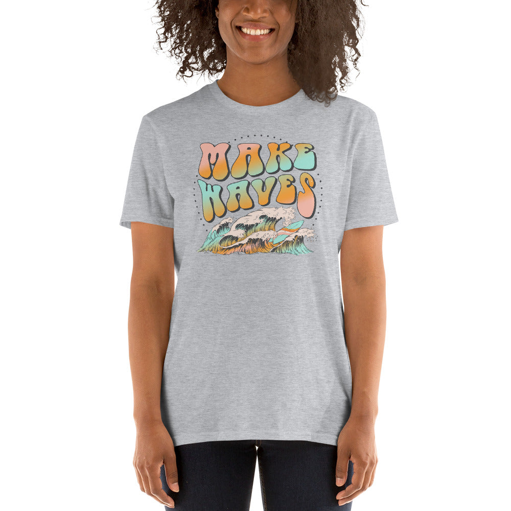 Custom Make Waves Retro Graphic Short-Sleeve Unisex T-Shirt