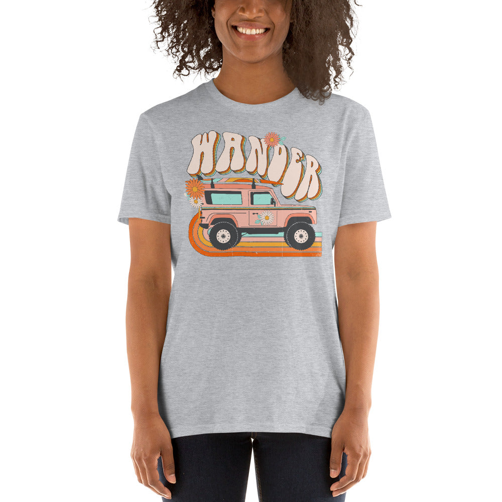 Custom Wander Jeep Surf Retro Graphic Short-Sleeve Unisex T-Shirt