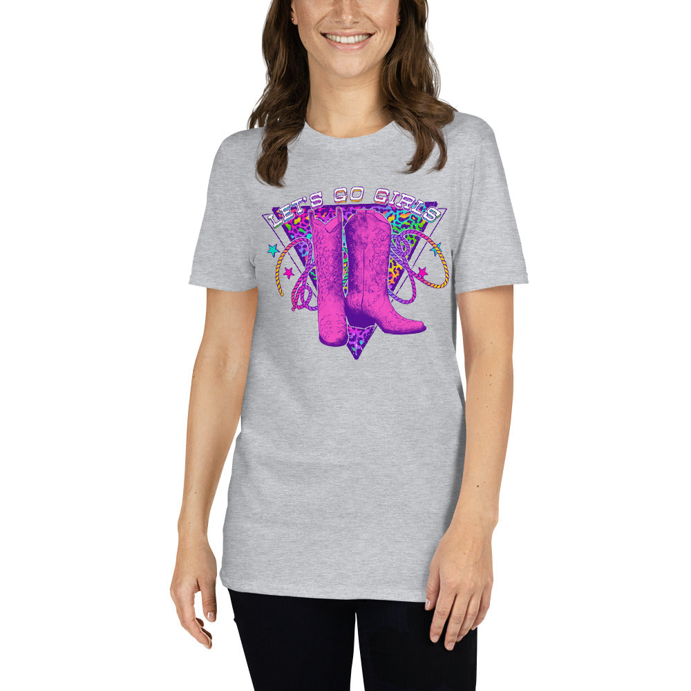 Custom Let's Go Girls Cowboy Boots Shania Country Retro Graphic Short-Sleeve Unisex T-Shirt