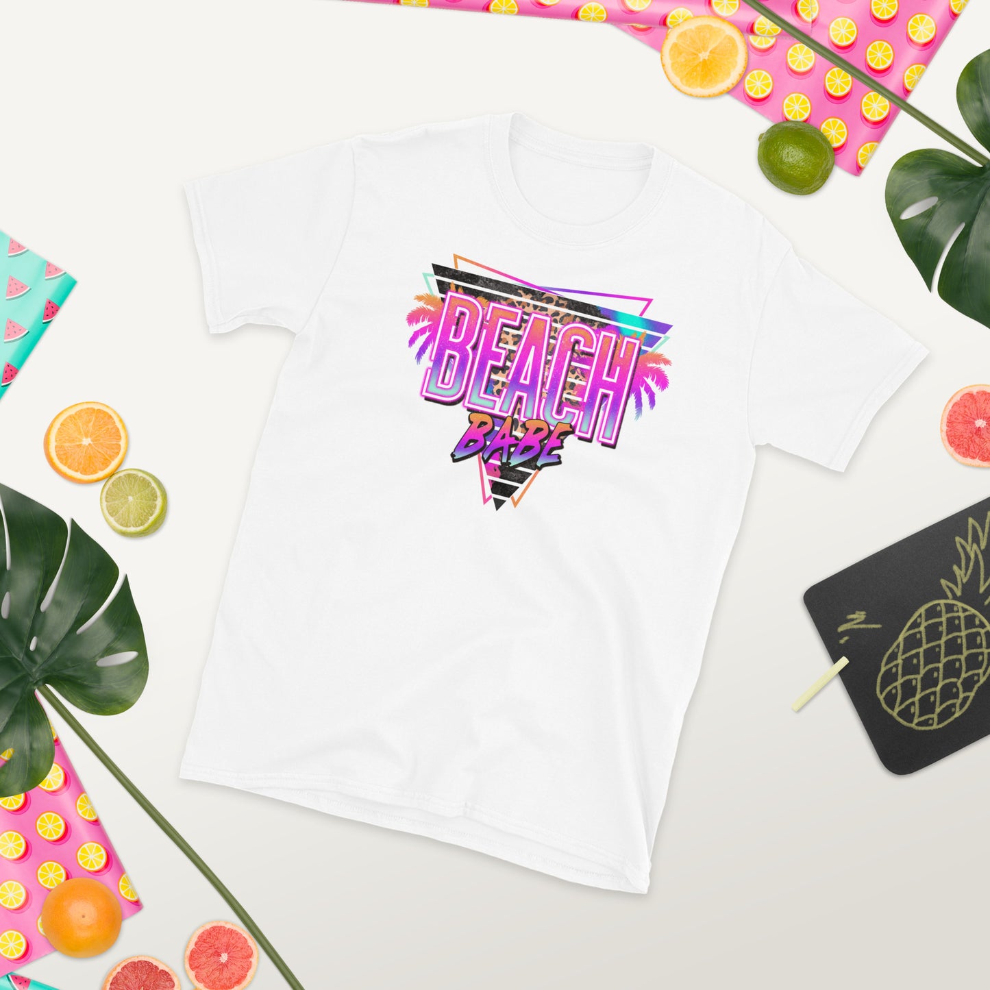 Custom Beach Babe Tropical Retro Graphic Short-Sleeve Unisex T-Shirt