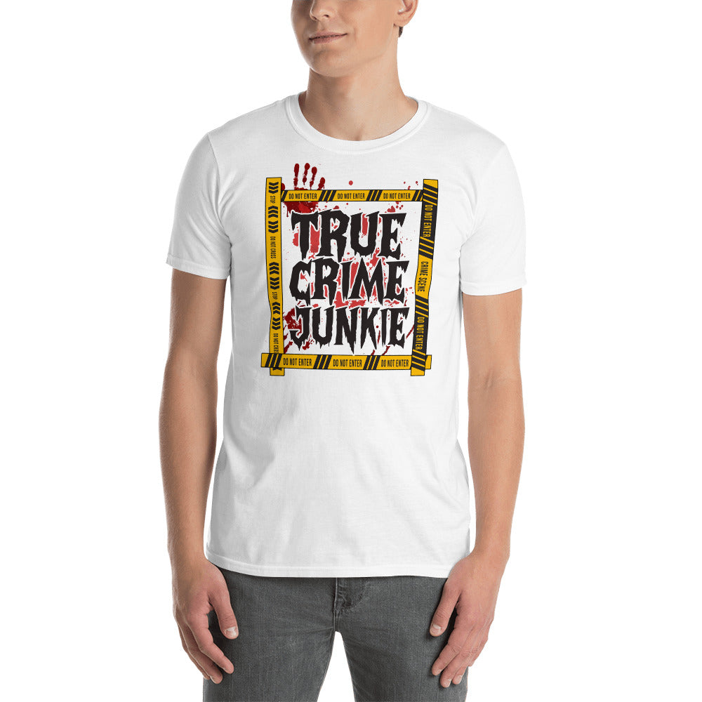 Custom True Crime Junkie Retro Graphic Short-Sleeve Unisex T-Shirt