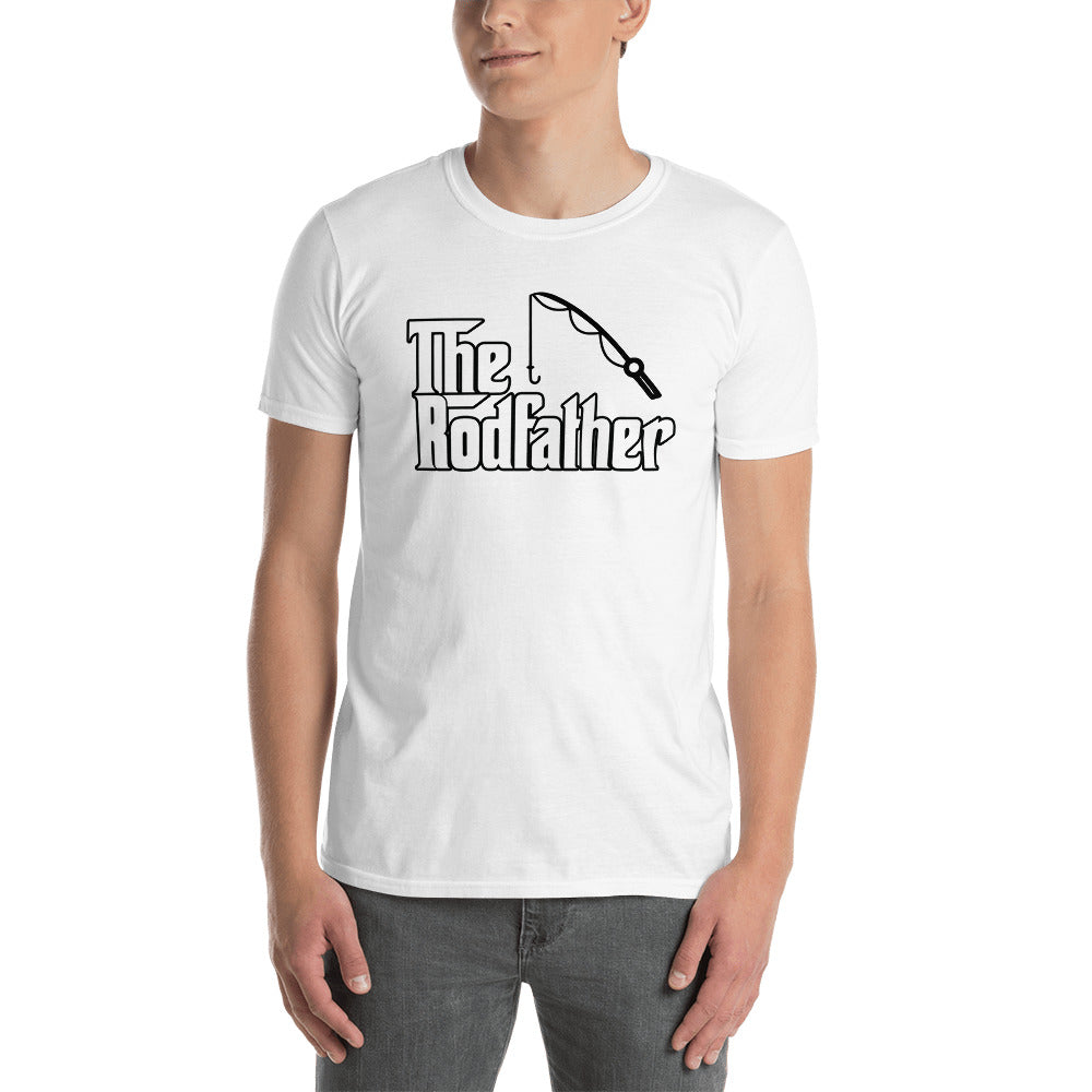 Custom The Rodfather Godfather Fishing Retro Graphic Short-Sleeve Unisex T-Shirt