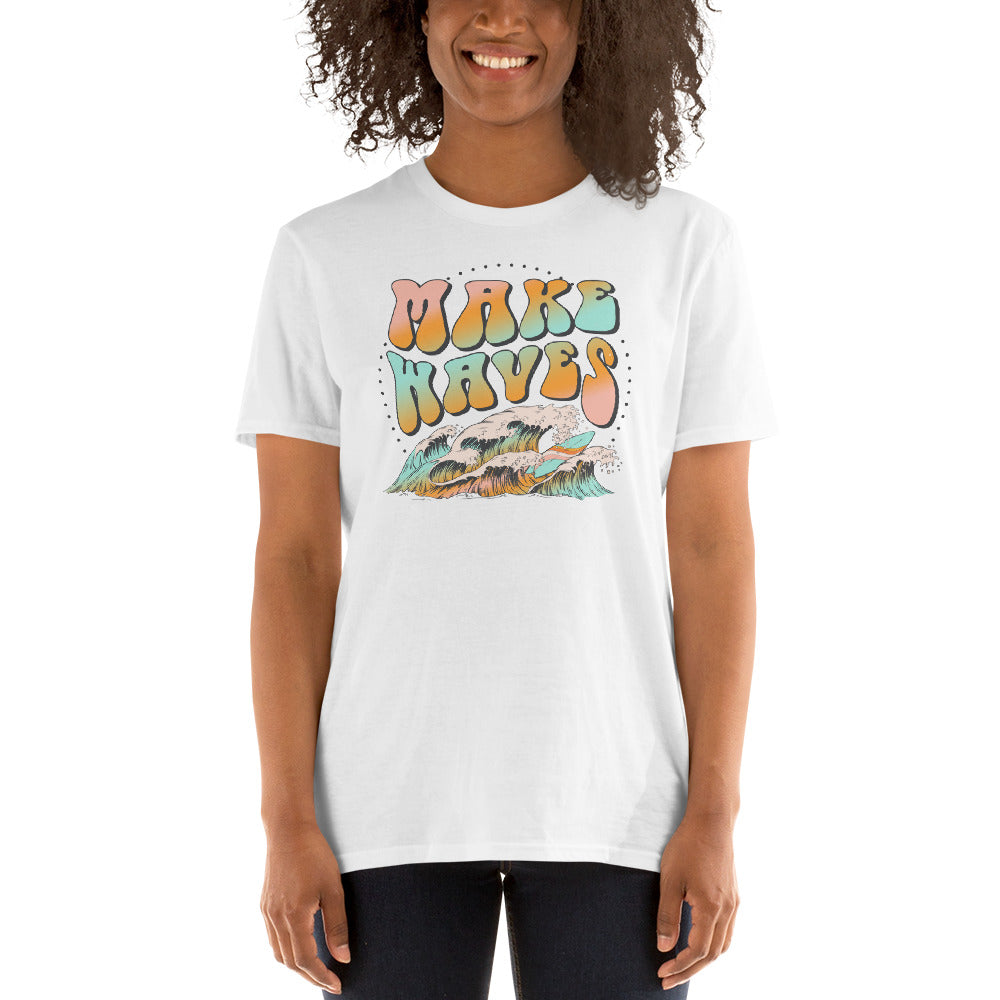Custom Make Waves Retro Graphic Short-Sleeve Unisex T-Shirt