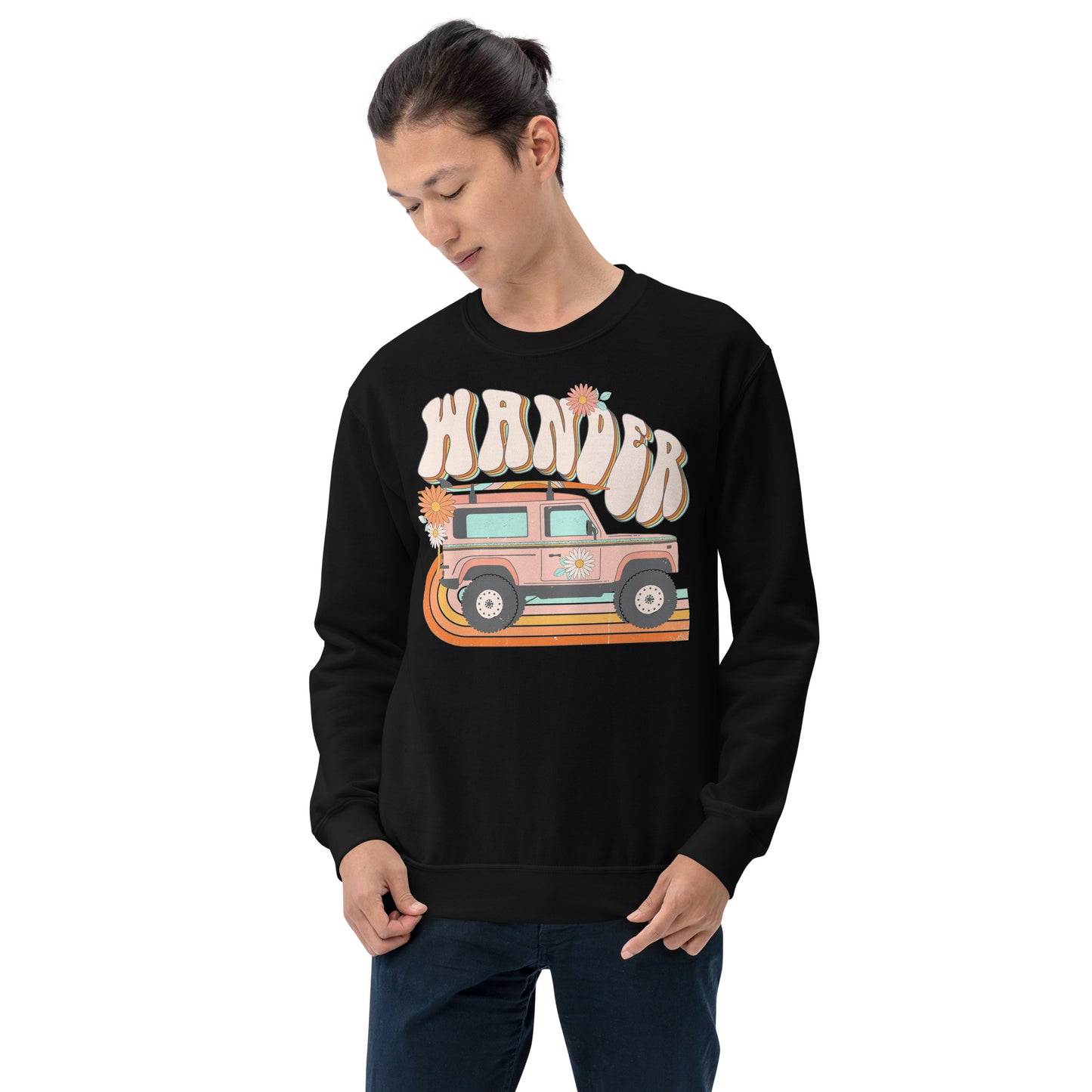 Custom Wander Jeep Surf Retro Graphic Unisex Sweatshirt
