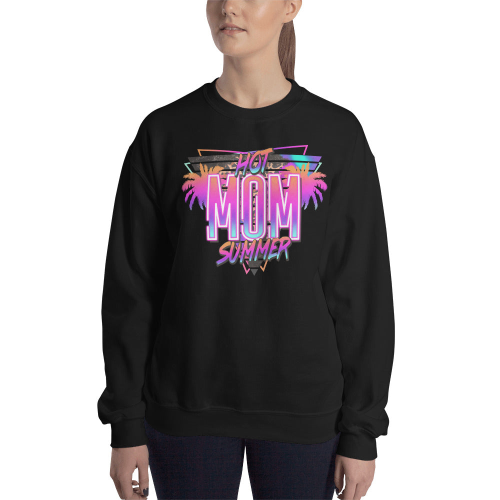 Custom Hot Mom Summer Tropical Neon Retro Graphic Unisex Sweatshirt