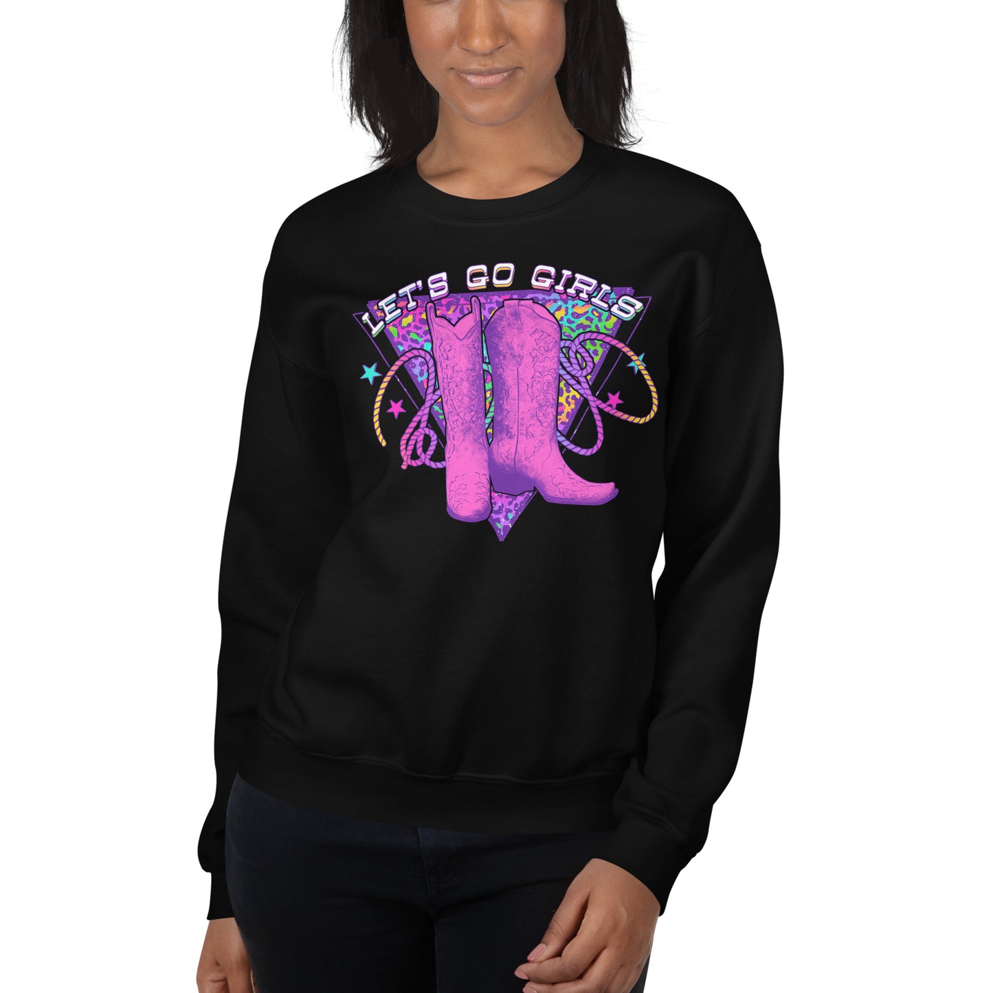Custom Let's Go Girls Cowboy Boots Shania Country Retro Graphic Unisex Sweatshirt