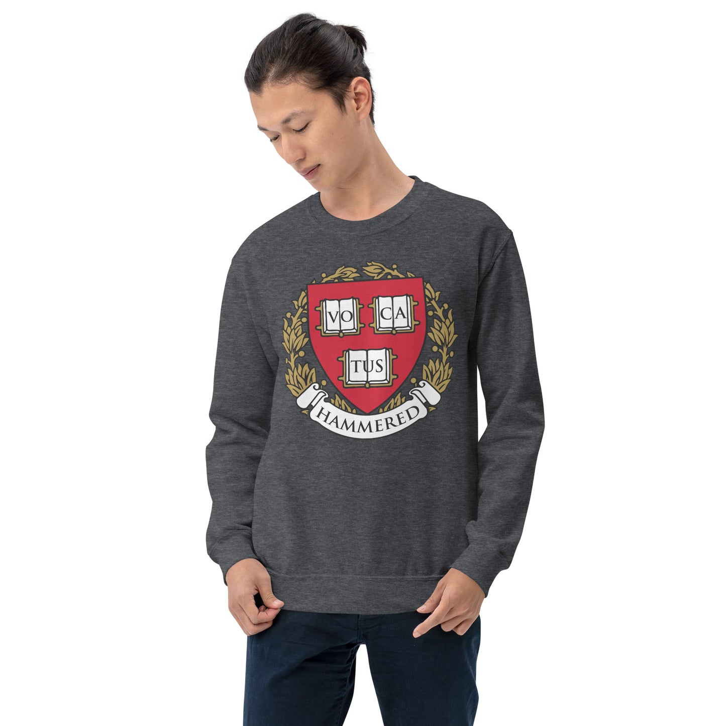 Custom Hammered Harvard Logo Retro Graphic Unisex Sweatshirt