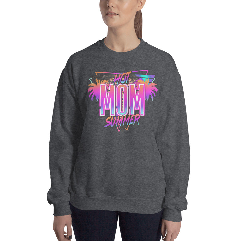 Custom Hot Mom Summer Tropical Neon Retro Graphic Unisex Sweatshirt