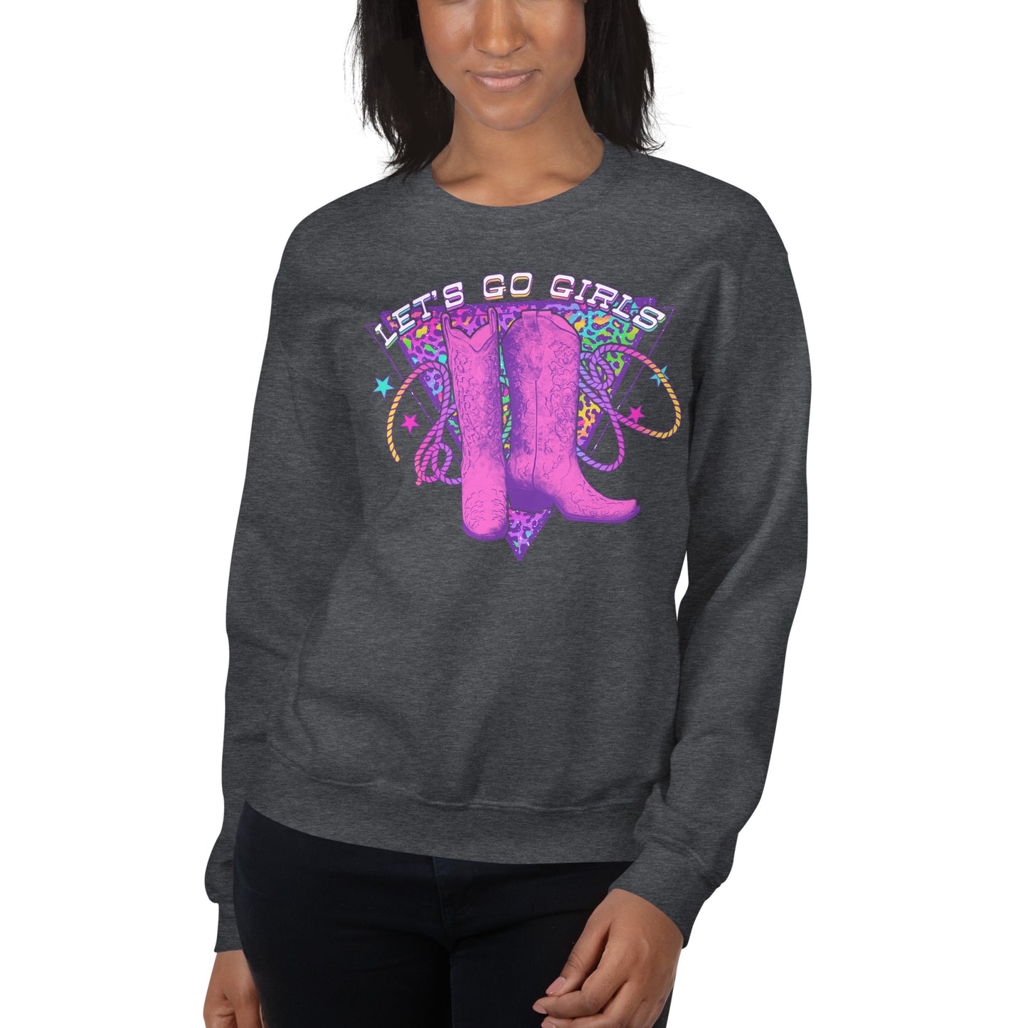 Custom Let's Go Girls Cowboy Boots Shania Country Retro Graphic Unisex Sweatshirt