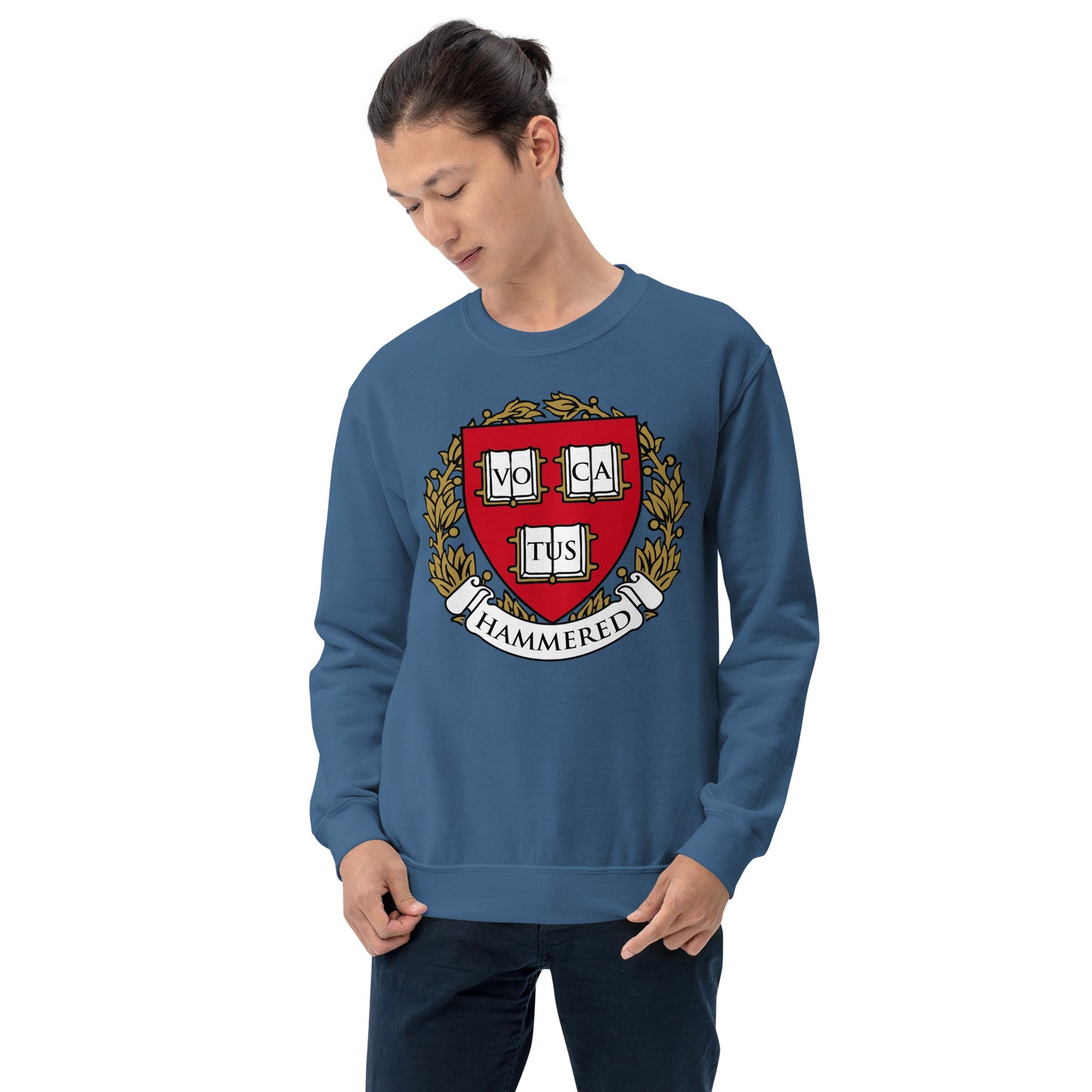 Custom Hammered Harvard Logo Retro Graphic Unisex Sweatshirt
