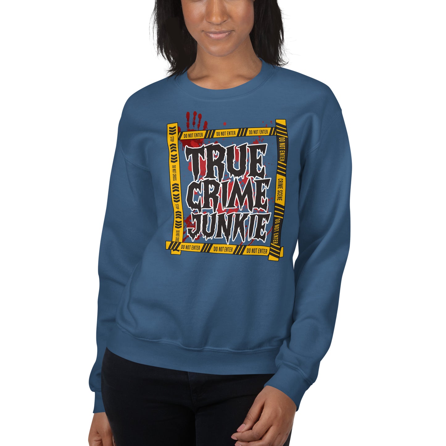 Custom True Crime Junkie Retro Graphic Unisex Sweatshirt