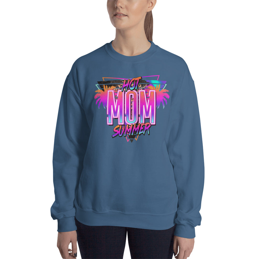 Custom Hot Mom Summer Tropical Neon Retro Graphic Unisex Sweatshirt