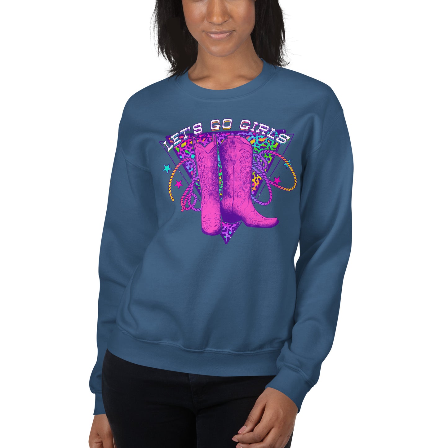 Custom Let's Go Girls Cowboy Boots Shania Country Retro Graphic Unisex Sweatshirt