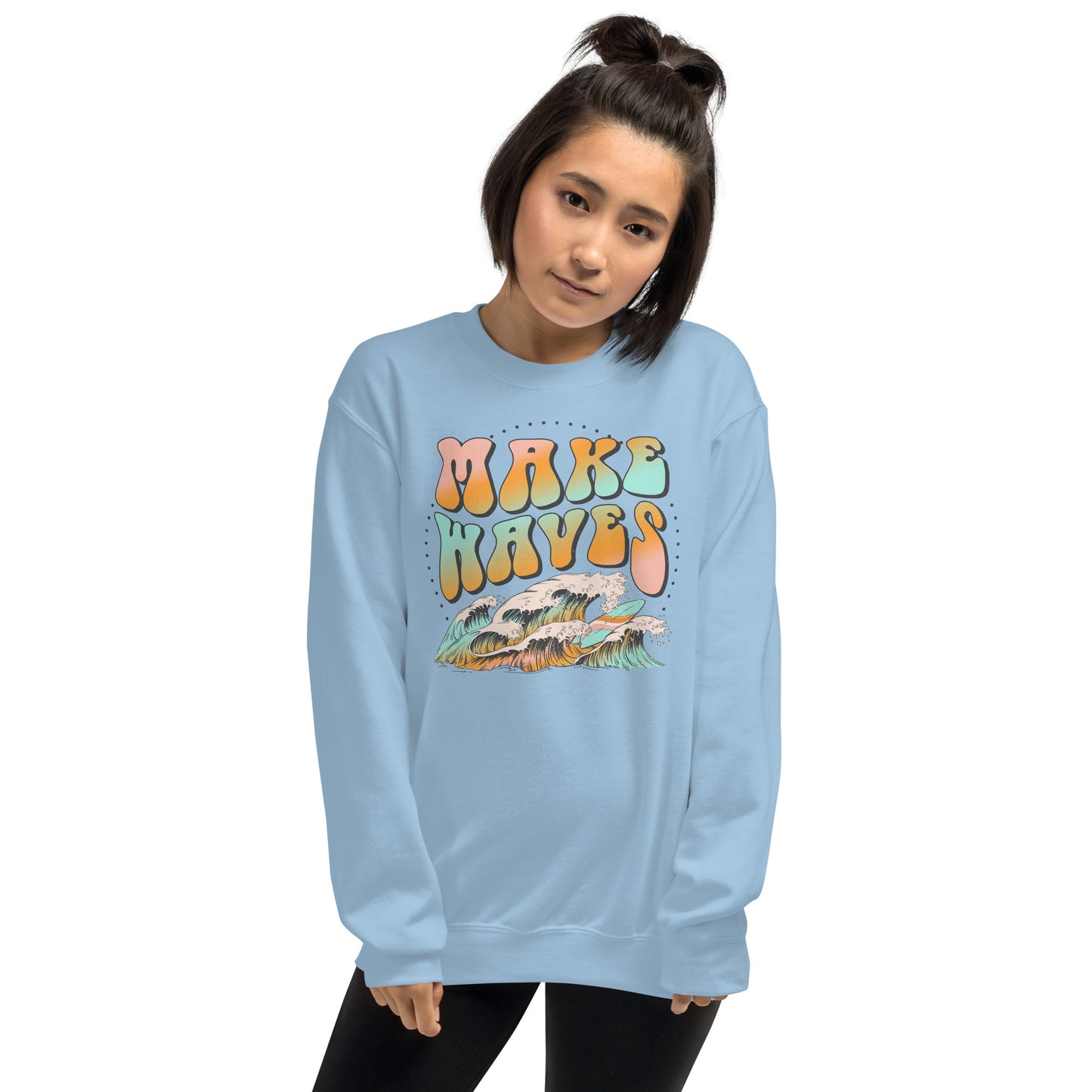 Custom Make Waves Retro Graphic Unisex Sweatshirt