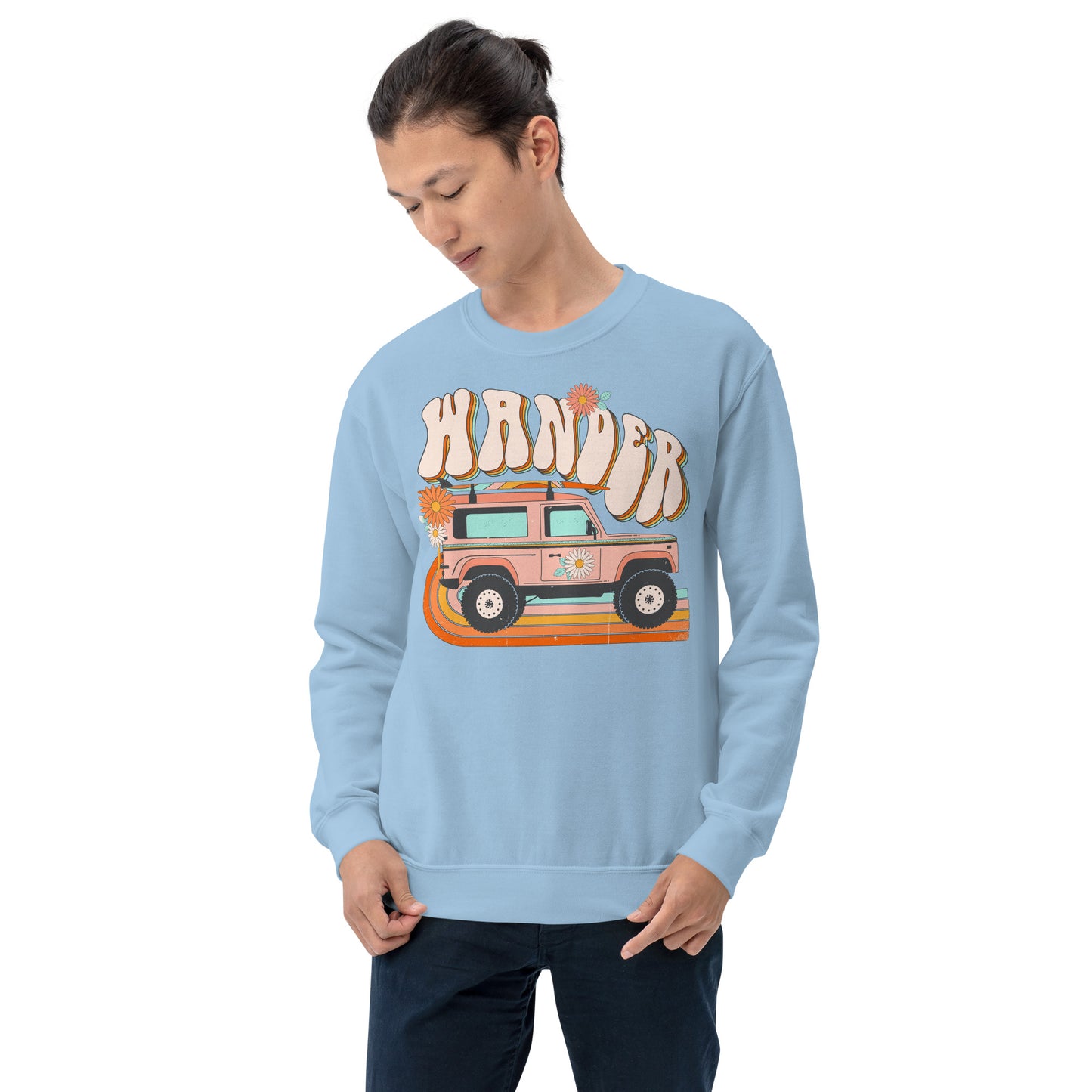 Custom Wander Jeep Surf Retro Graphic Unisex Sweatshirt