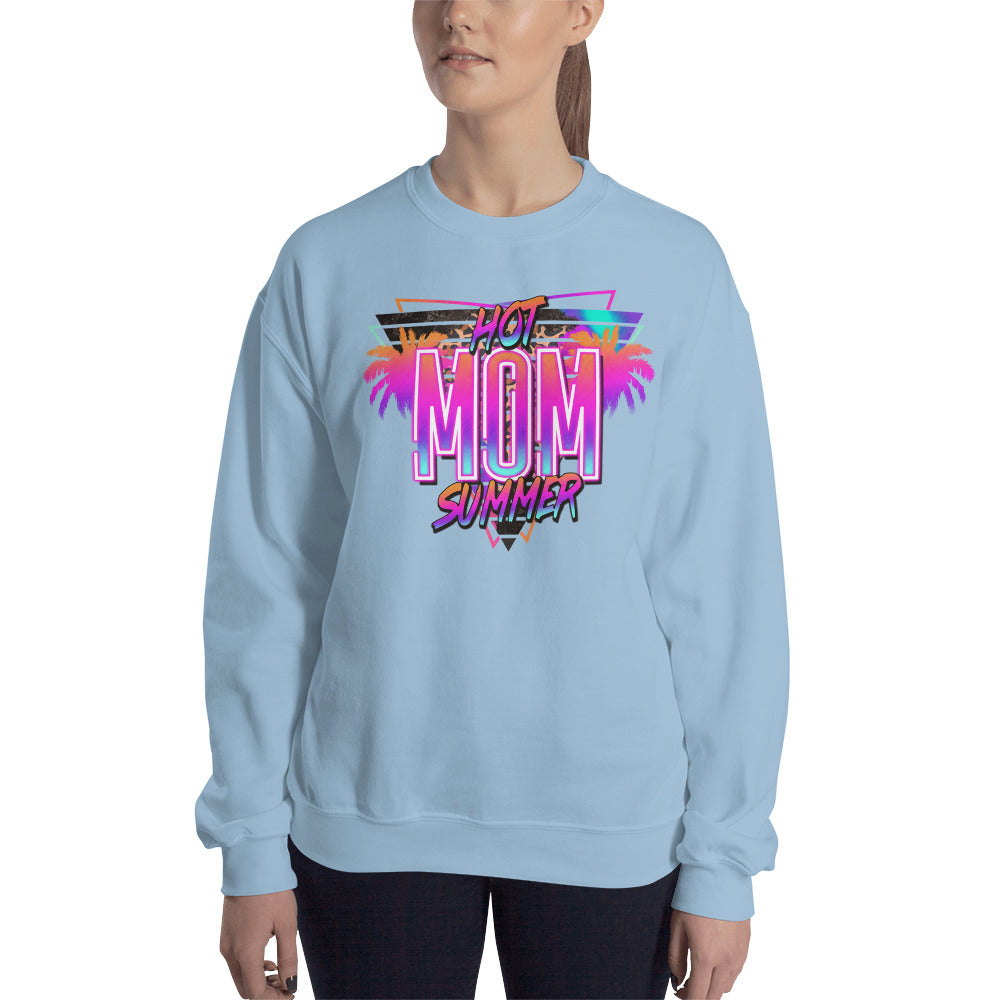 Custom Hot Mom Summer Tropical Neon Retro Graphic Unisex Sweatshirt