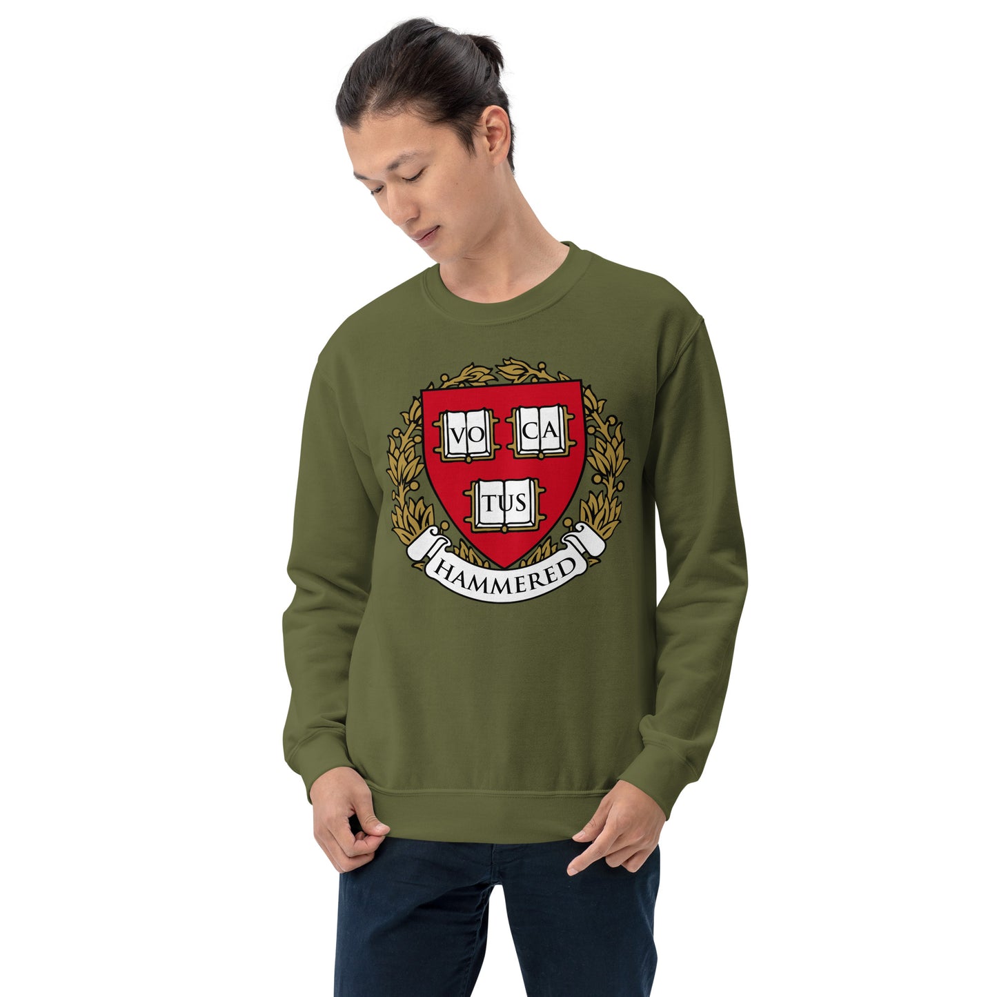 Custom Hammered Harvard Logo Retro Graphic Unisex Sweatshirt