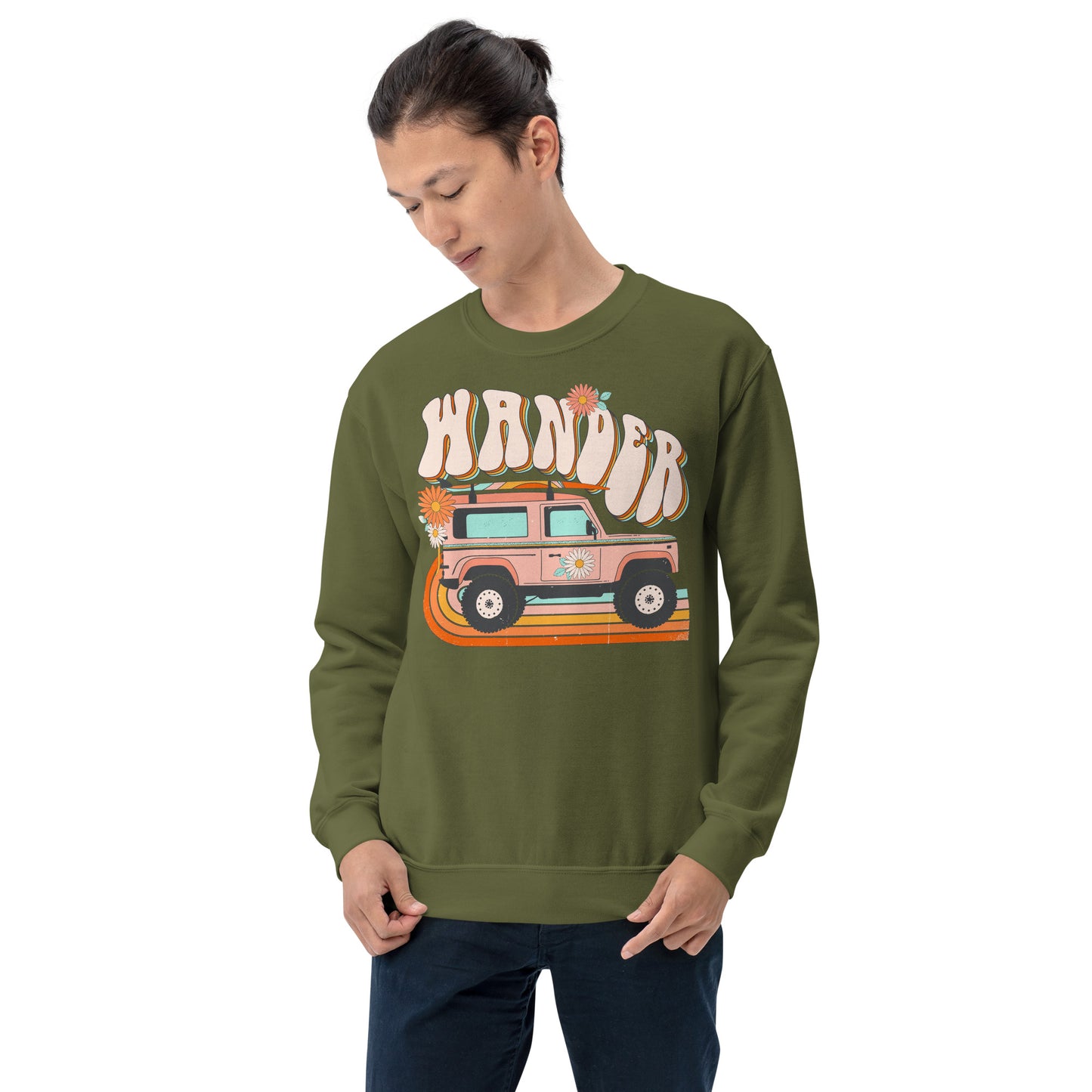Custom Wander Jeep Surf Retro Graphic Unisex Sweatshirt