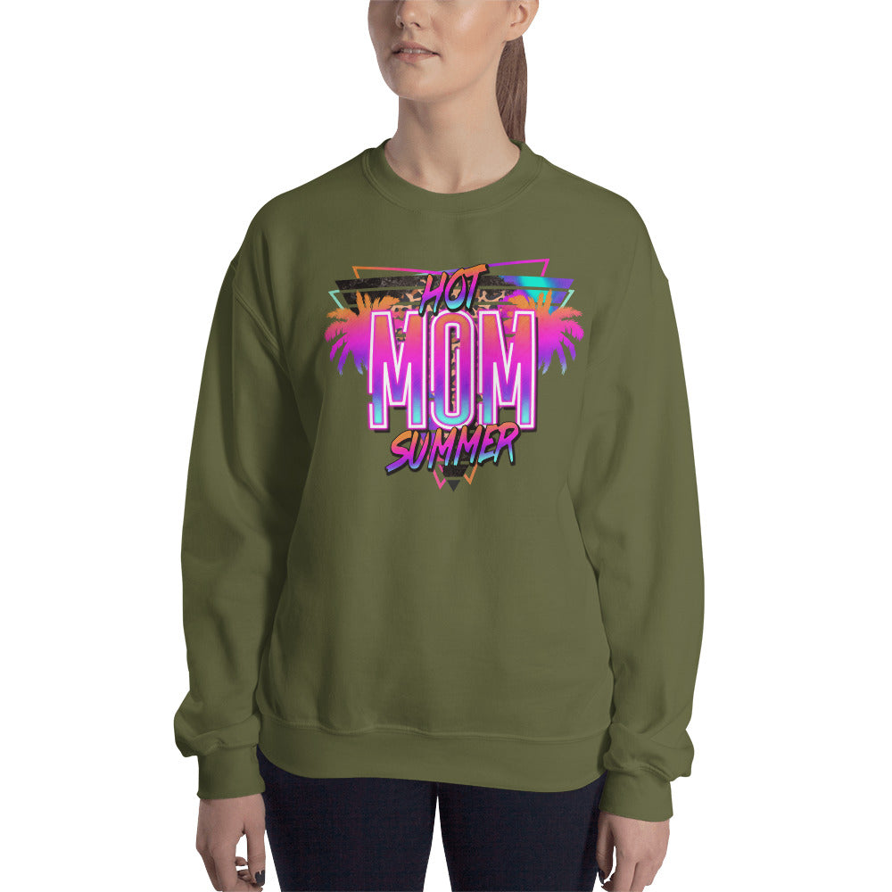 Custom Hot Mom Summer Tropical Neon Retro Graphic Unisex Sweatshirt