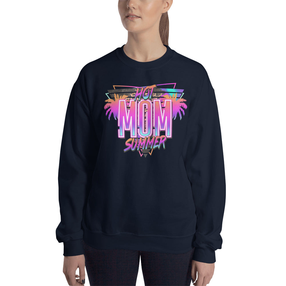 Custom Hot Mom Summer Tropical Neon Retro Graphic Unisex Sweatshirt
