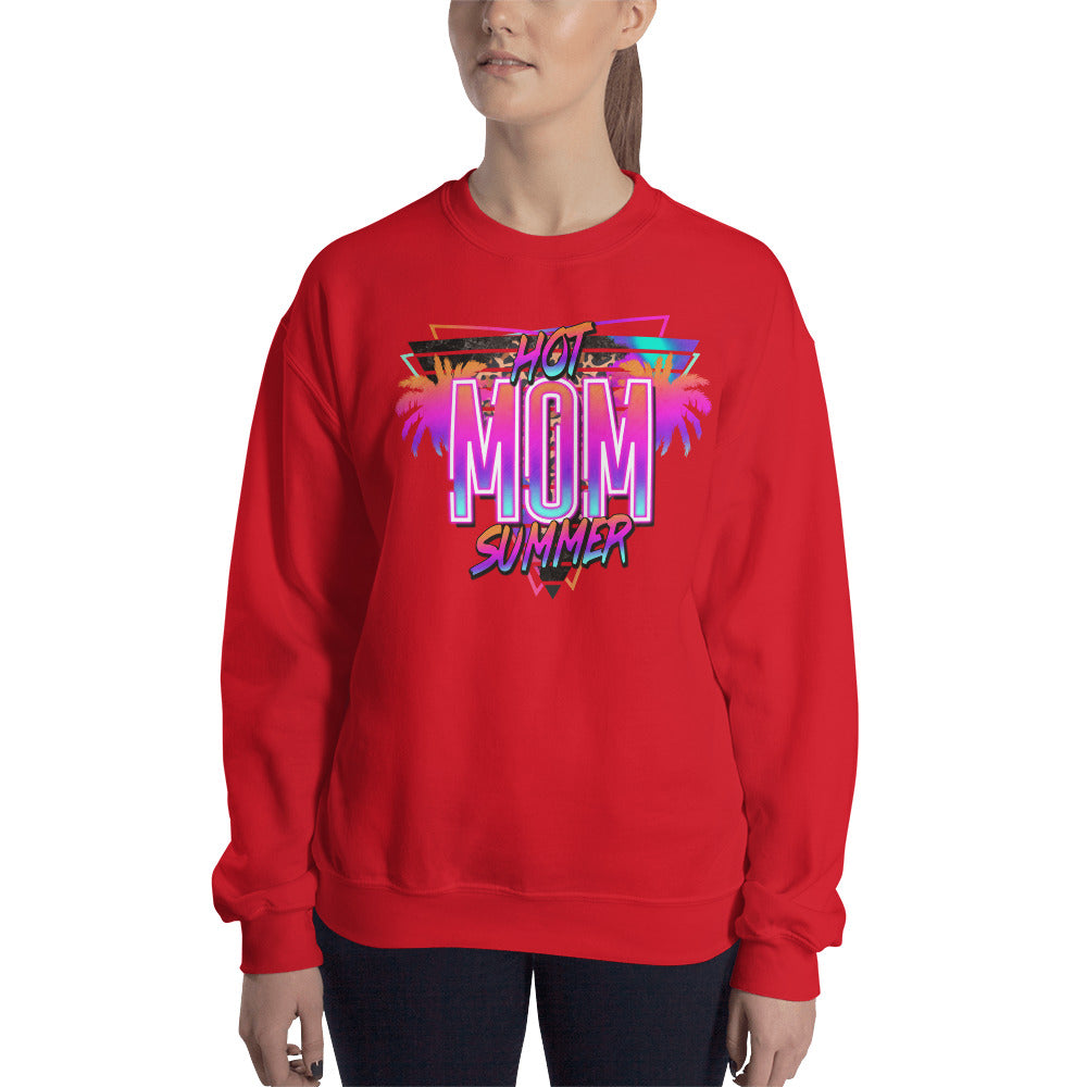 Custom Hot Mom Summer Tropical Neon Retro Graphic Unisex Sweatshirt