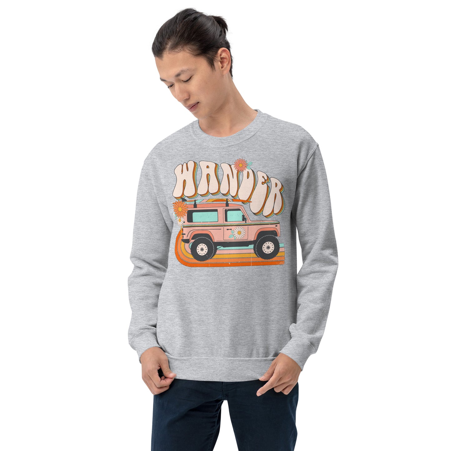 Custom Wander Jeep Surf Retro Graphic Unisex Sweatshirt