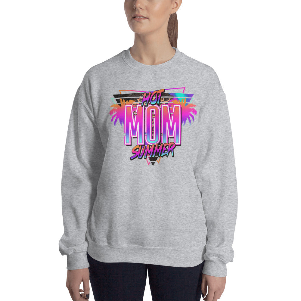 Custom Hot Mom Summer Tropical Neon Retro Graphic Unisex Sweatshirt