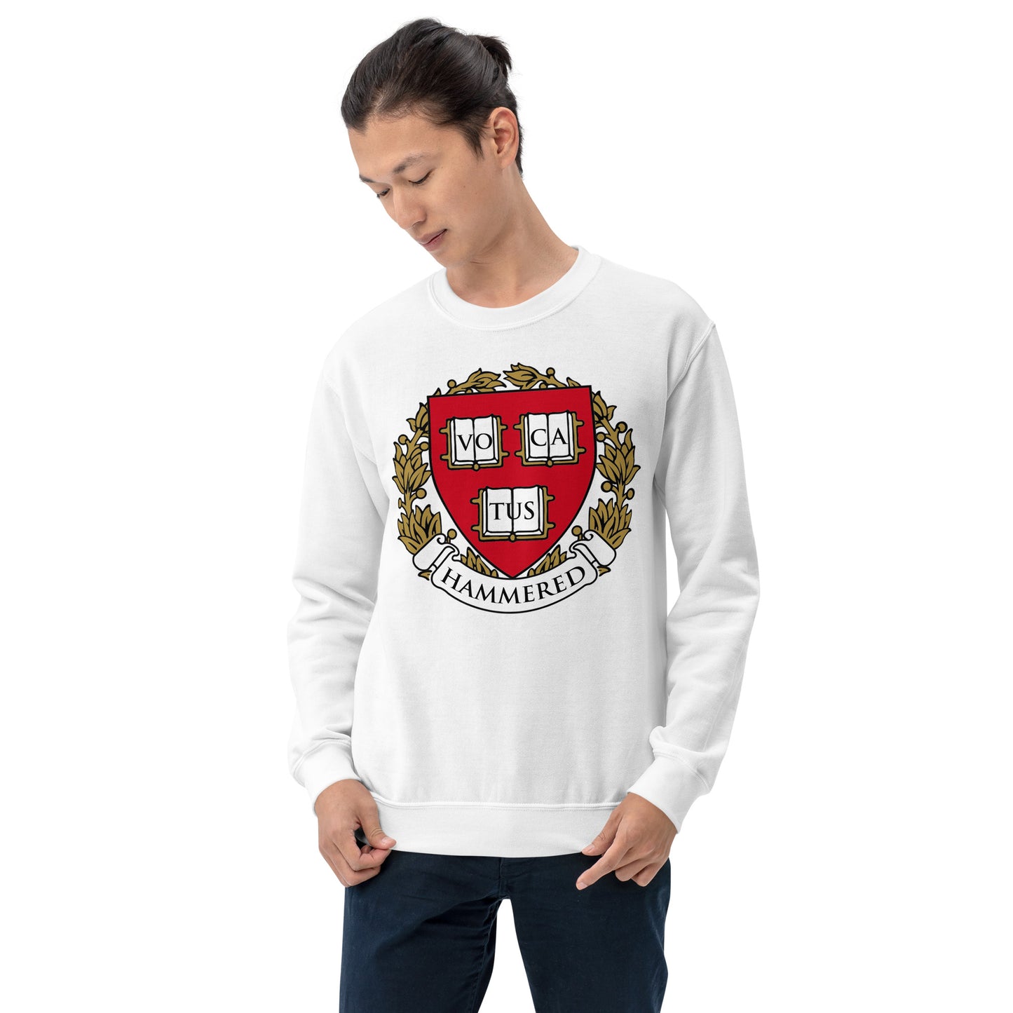 Custom Hammered Harvard Logo Retro Graphic Unisex Sweatshirt