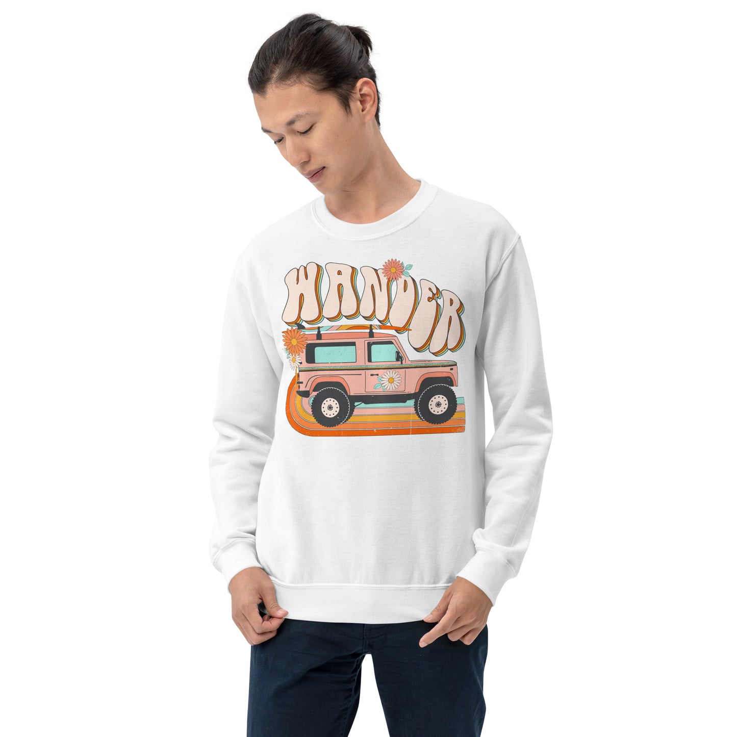 Custom Wander Jeep Surf Retro Graphic Unisex Sweatshirt