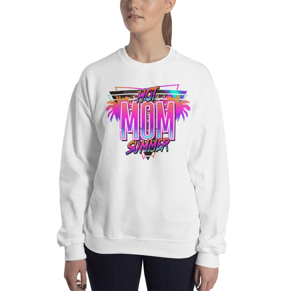 Custom Hot Mom Summer Tropical Neon Retro Graphic Unisex Sweatshirt