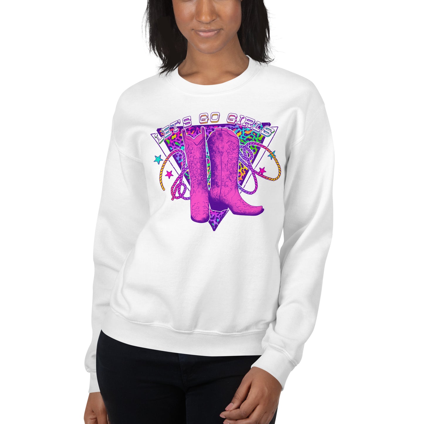 Custom Let's Go Girls Cowboy Boots Shania Country Retro Graphic Unisex Sweatshirt
