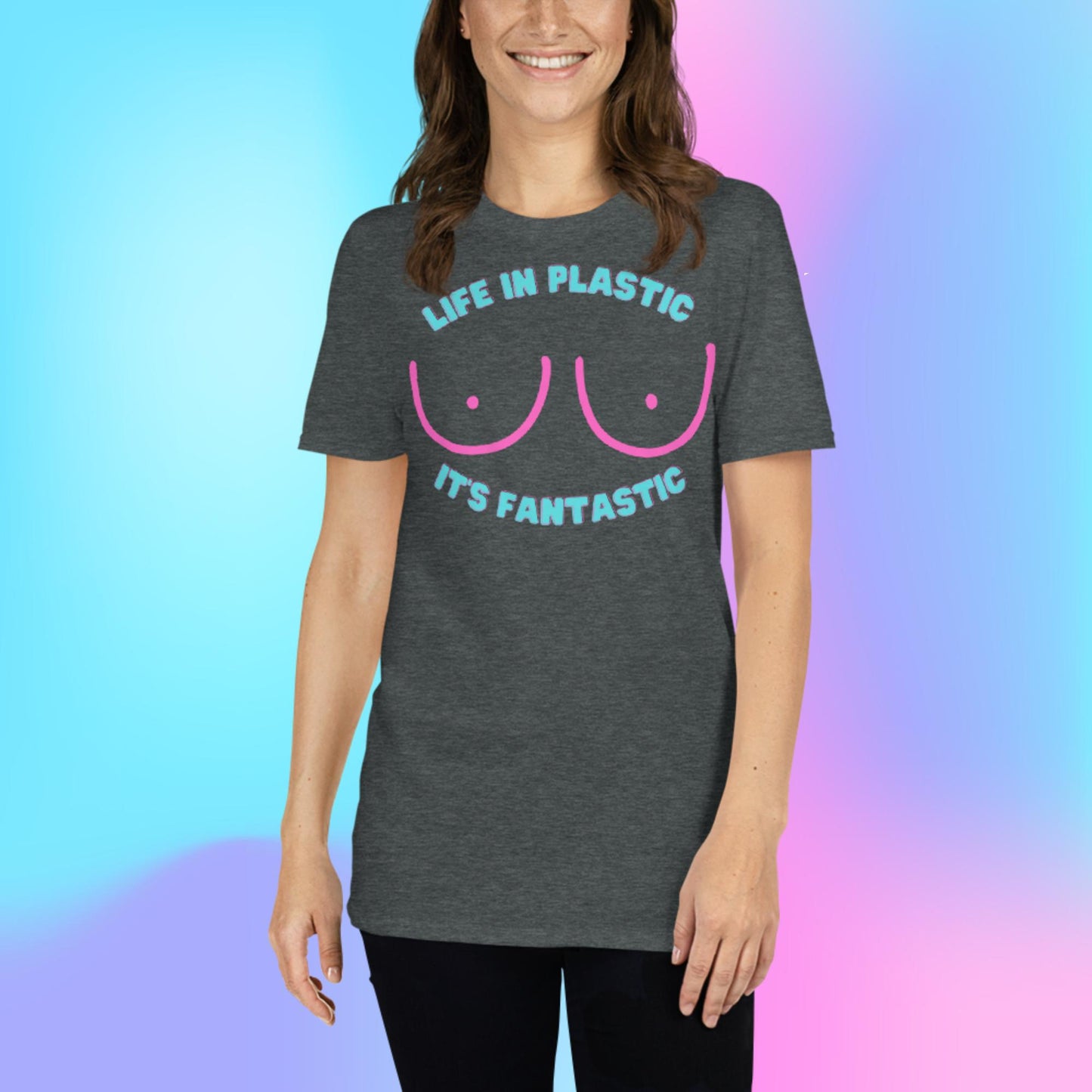 Custom Life in Plastic Boob Doll Retro Graphic Short-Sleeve Unisex T-Shirt