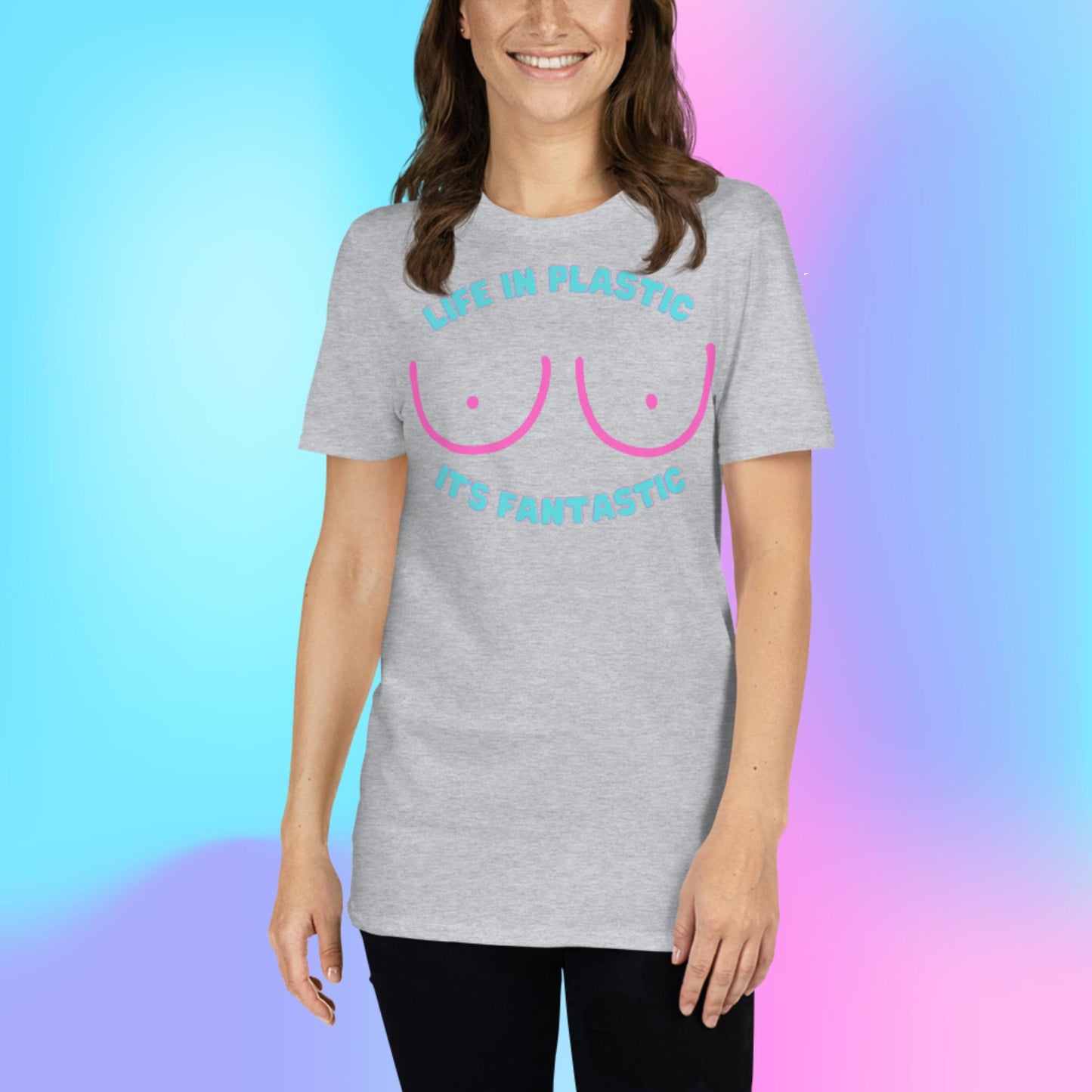 Custom Life in Plastic Boob Doll Retro Graphic Short-Sleeve Unisex T-Shirt