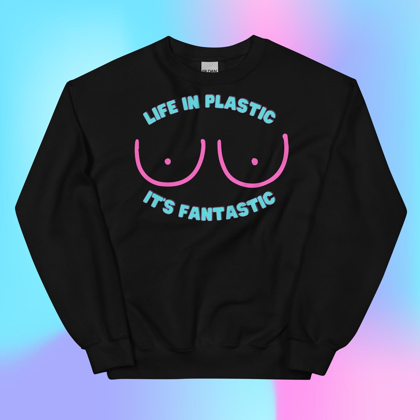 Custom Life in Plastic Boob Doll Retro Graphic Unisex Sweatshirt