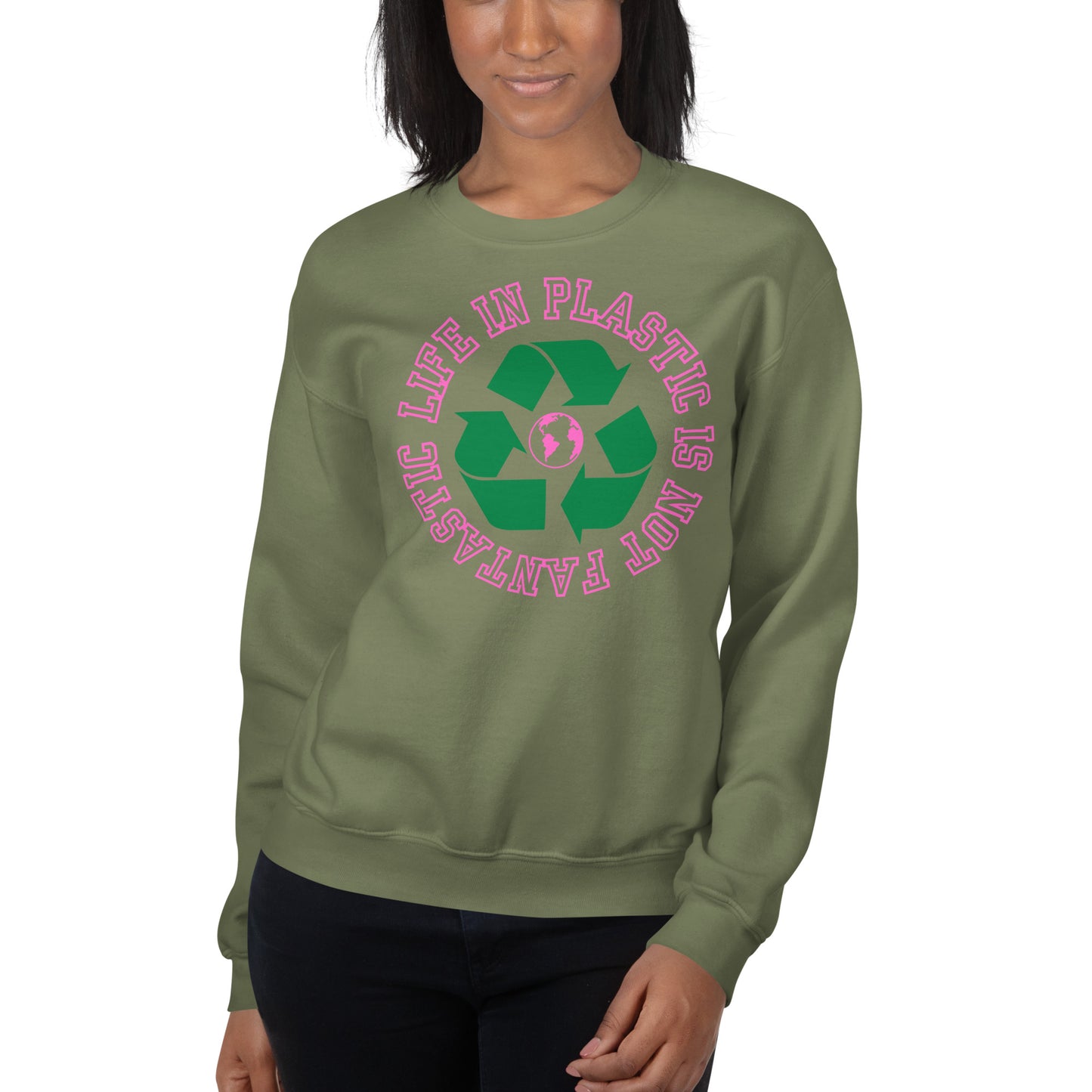 Custom Life In Plastic Recycle Doll Retro Graphic Unisex Sweatshirt