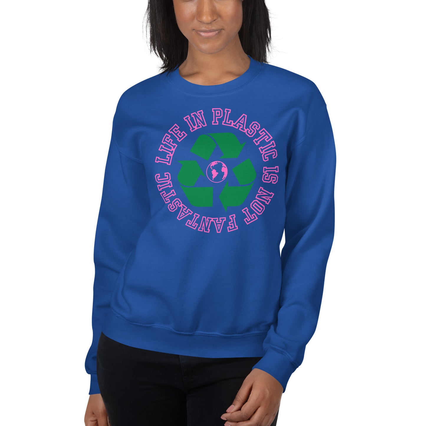 Custom Life In Plastic Recycle Doll Retro Graphic Unisex Sweatshirt