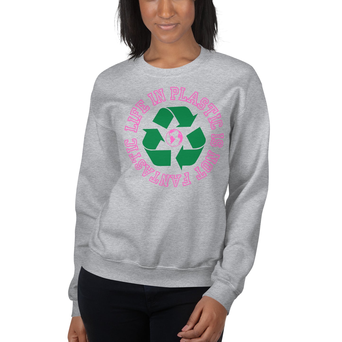 Custom Life In Plastic Recycle Doll Retro Graphic Unisex Sweatshirt